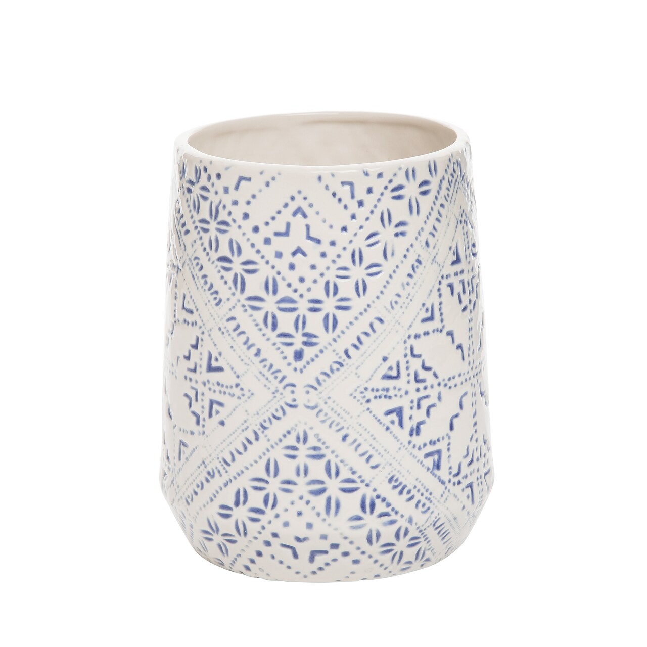 6.1" x 7.48" Geometric Textured Pattern Kitchen Utensil Holder